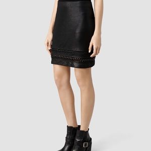 AllSaints edgy black chain skirt